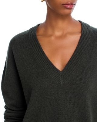 100% Cashmere Drop Shoulder V Neck Sweater - Exclusive
