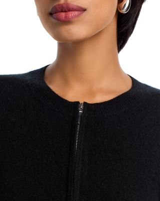 AQUA 100% Cashmere Full Zip Crewneck Cardigan - Exclusive