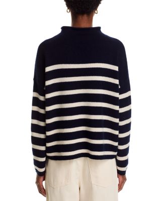 100% Cashmere Rollneck Striped Sweater - Exclusive