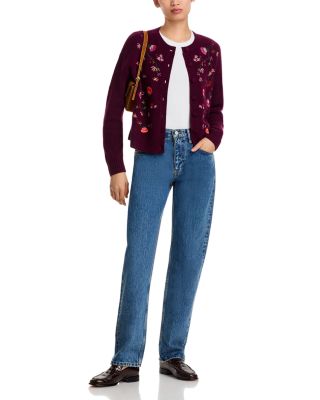 100% Cashmere Crewneck Cardigan Sweater - Exclusive