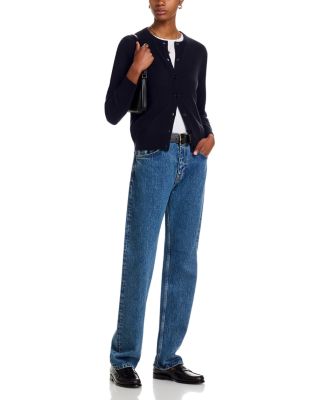 100% Cashmere Crewneck Cardigan Sweater - Exclusive