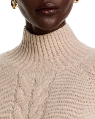 100% Cashmere Cable Mock Neck Sweater - Exclusive