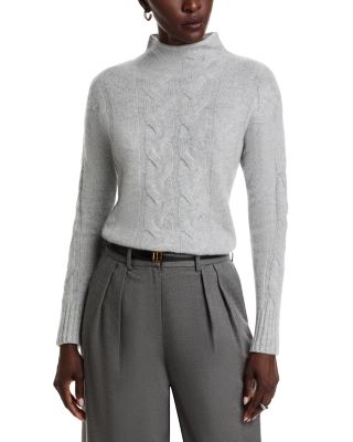 C by Bloomingdale's Cashmere - Mock Neck Cable Cashmere Sweater - Exclusive