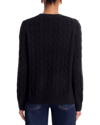 100% Cashmere Cable Knit Crewneck Sweater - Exclusive
