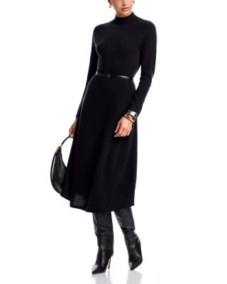 100% Cashmere Mock Neck Dress
