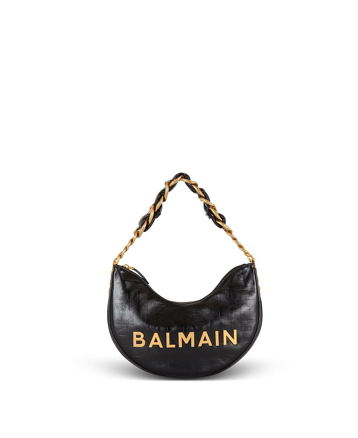 Balmain 1945 Soft Moon crinkled calfskin leather bag
