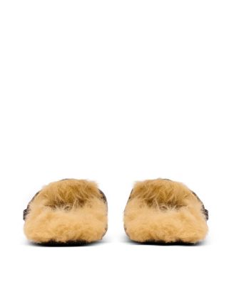 Women's Anthem Leopard Print Ponyskin Leather and Faux Fur Mules