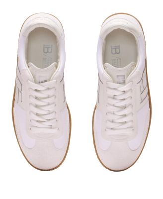 Women's Leather and Canvas Swan Trainers