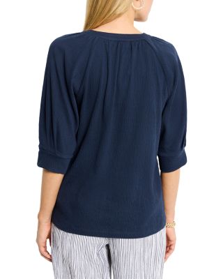 Crinkled Knit Cafe Top