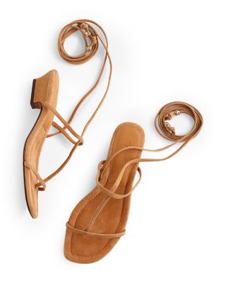 Women's The Maycie Lace-Up T-Strap Sandals in Suede