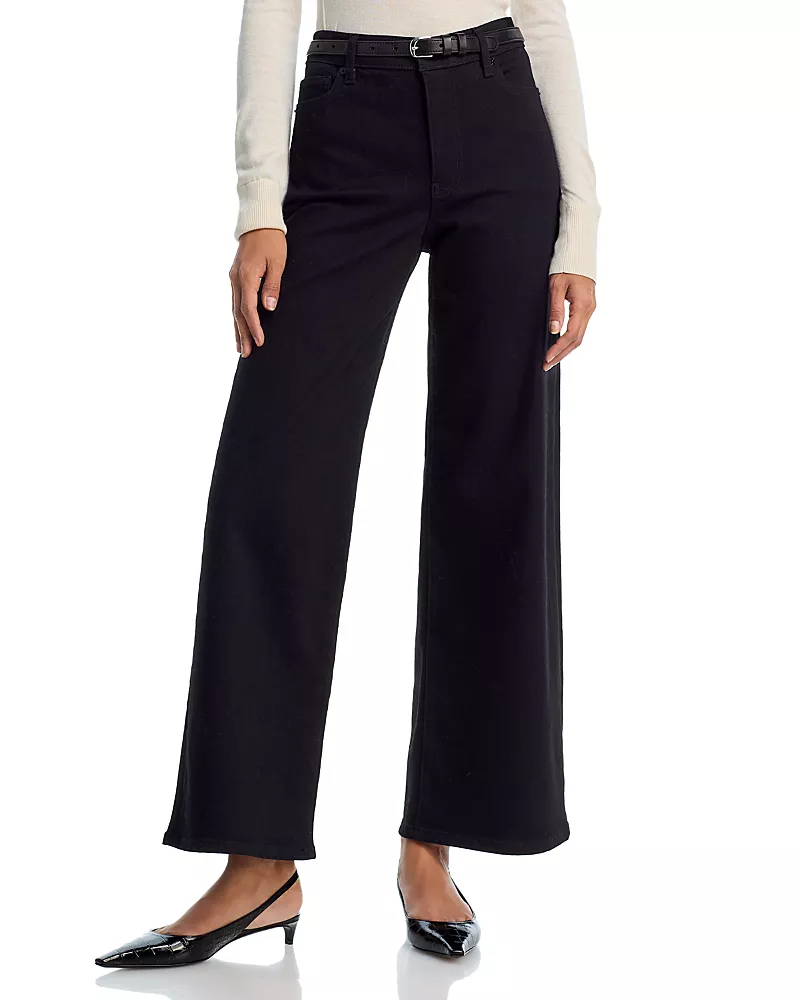 Frame Pixie Le Slim High Rise Ankle Palazzo Jeans in Black