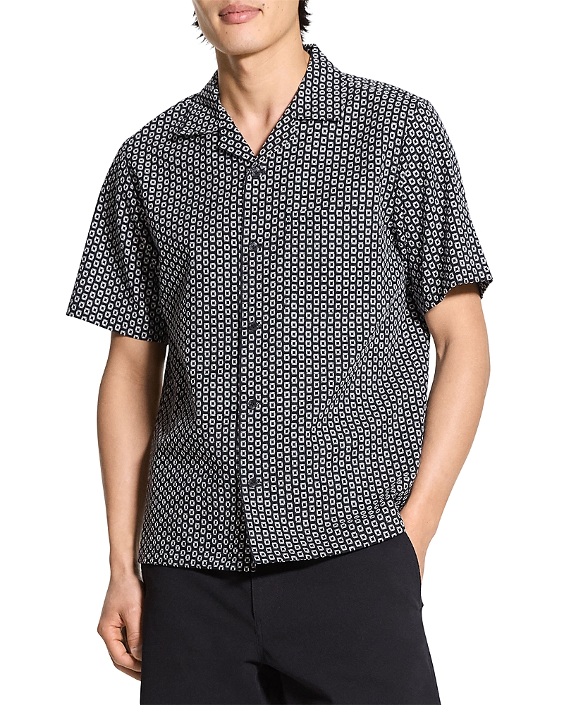 Theory Noll Gemometric Cotton Camp Shirt