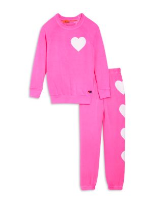 Unisex Heart Print Sweatshirt and Sweatpants - Little Kid, Big Kid