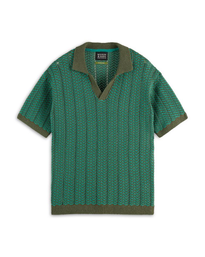 Chevron Regular Fit Short Sleeve Sweater