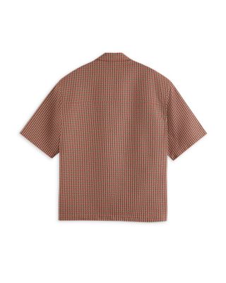 Micro Geo Print Regular Fit Camp Shirt 