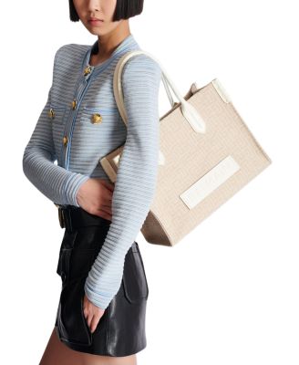  B-Army 36 monogrammed canvas jacquard and leather tote bag