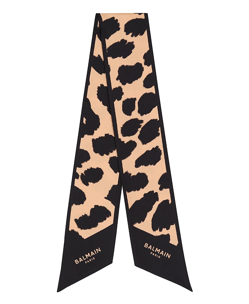 Balmain Leopard-print Silk Bandana