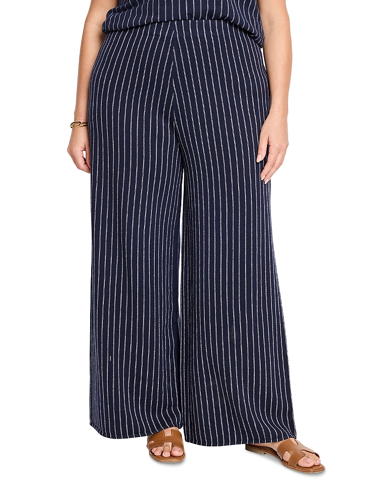 Nic+zoe Plus Destination Stripe Pants In Blue