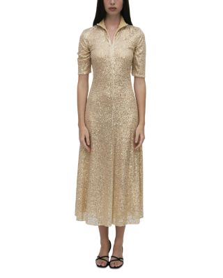 Zip Up Midi Turtleneck Dress