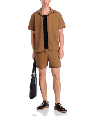 Relaxed Fit Stitch Trim Camp Shirt 