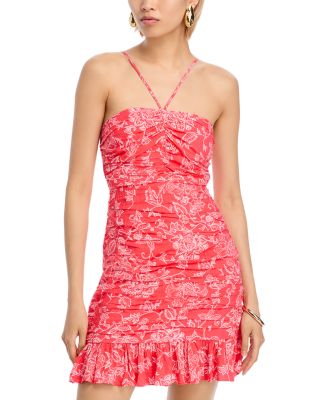 AQUA - Ruched Halter Dress - Exclusive