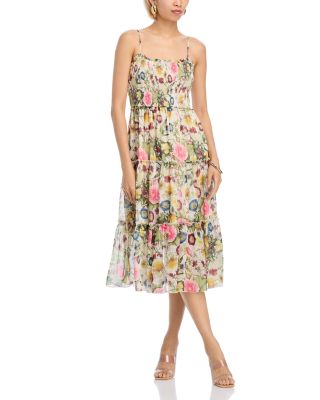 Floral Smocked Tiered Midi Dress - Exclusive