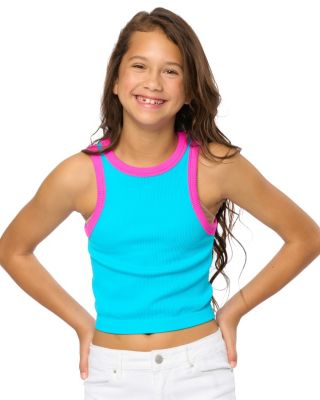  Girls' Contrast Trim Sleeveless Top - Big Kid