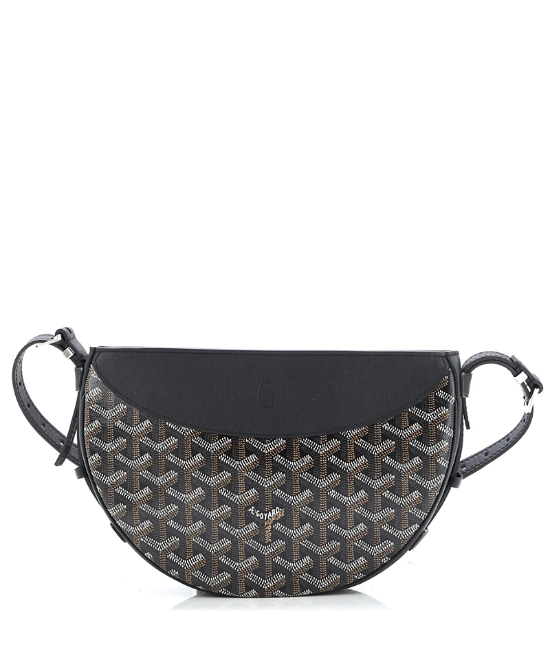 Pre-owned Pre-owned Goyard Goyard Hirondelle Shoulder Bag Coated Canvas And Leather In Black