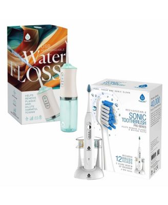 Electric Rechargeable Toothbrush & Water Flosser Duo with Multi-Year Supply
