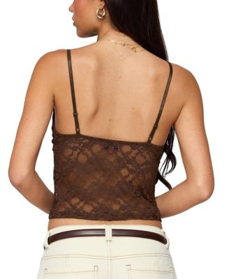 Sheer Lace Cut Out Tank Top