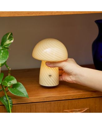Mini Cordless Glass Mushroom Lamp