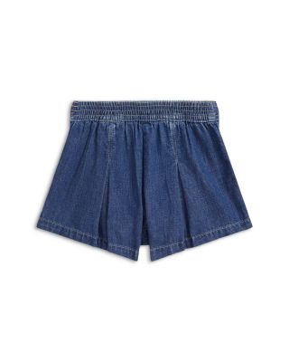 Girls' Pleated Indigo Denim Short - Little Kid