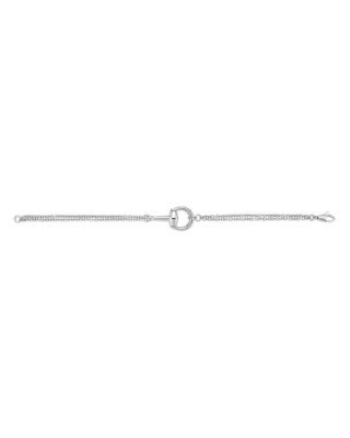 18K White Gold Diamond Horsebit Bracelet