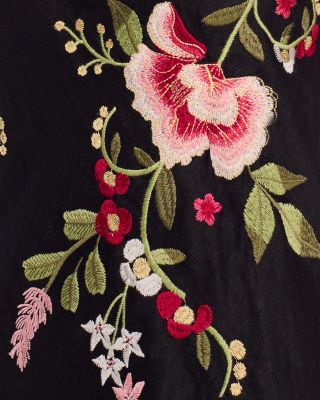 Embroidered Linen Slip Dress