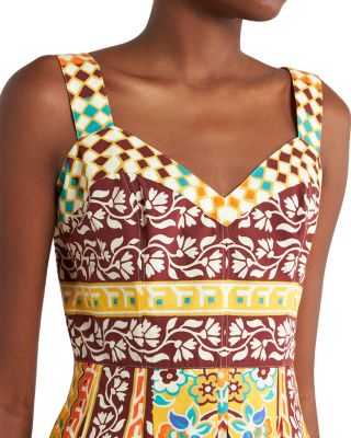 Printed Cotton Midi Dress