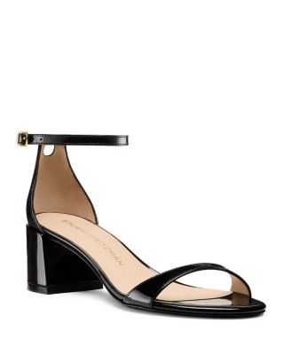 サンダル・ミュール Stuart Weitzman Black leather Nudist sandals (SJ995 BLK) Stuart Weitzman Nudist Block 75MM Leather Sandals | Saks