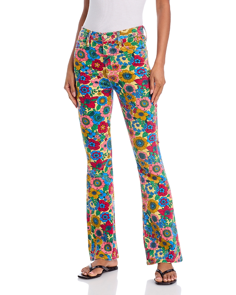 Mother High Waisted Weekender Skimp Jeans In Track And Flower Fields In Multi