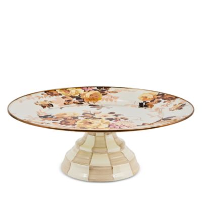 Wild Rose White Large Pedestal Platter