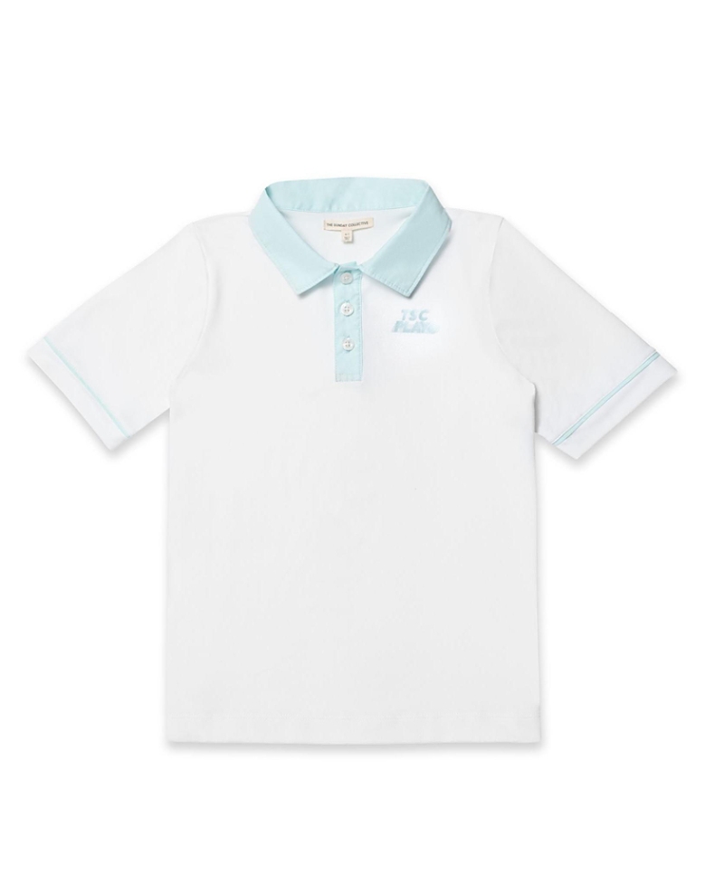 Shop The Sunday Collective Boys' Performance Play Polo In Pastel Trim - Little Kid, Big Kid