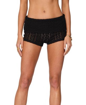 Rye Sheer Textured Fold Over Shorts