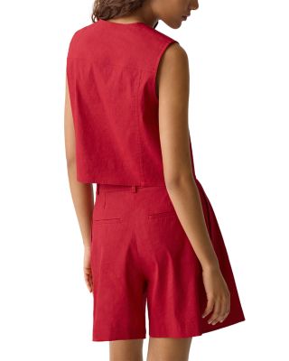 Fitted Sleeveless Linen Vest