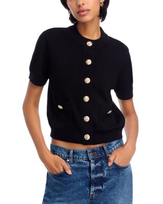 AQUA - Short Sleeve Cardigan - Exclusive
