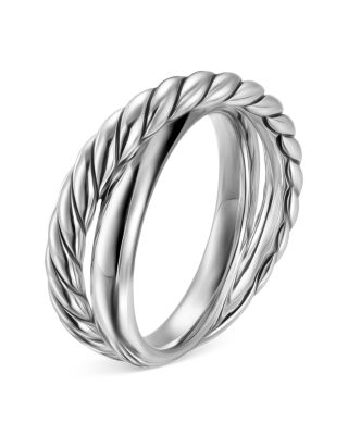 Crossover Two Row Ring in Sterling Silver, 7.4mm
