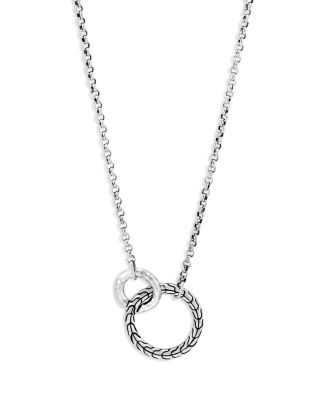 Sterling Silver Classic Chain Interlocking Circle Station Necklace, 18"