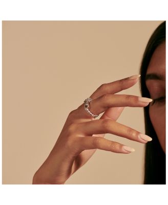 Sterling Silver Legends Naga Diamond & Blue Sapphire Dragon Head Ring