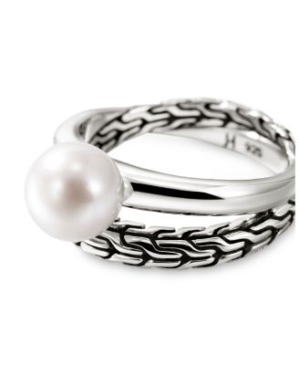 Sterling Silver JH Essentials Cultured Freshwater Pearl Crossover Statement Ring