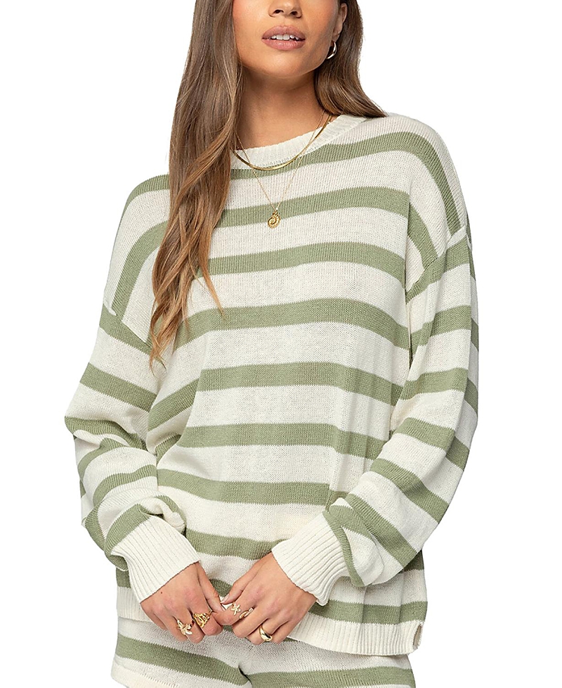 Edikted Amaris Oversized Striped Knit Sweater