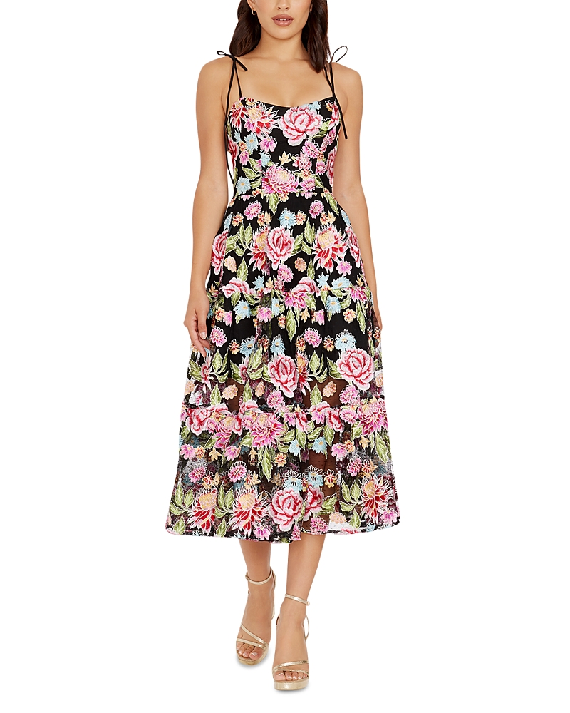 Dress The Population Dream Floral Embroidered Lace Midi Dress