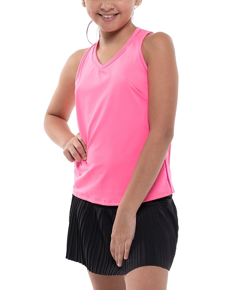 LUCKY IN LOVE LUCKY IN LOVE GIRLS' V-NECK CUTOUT TANK TOP - LITTLE KID, BIG KID