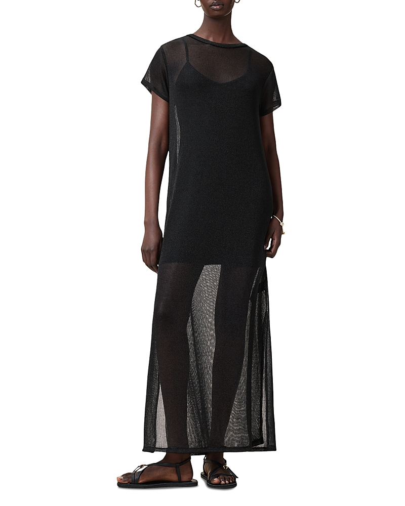 Allsaints Thea Sparkle Sheer Maxi Dress